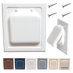 No-pest vent Exclusive Dual Door Dryer Vent Cover Outdoor 4 inch, Made in USA w Highest UV Resistant Plastic in any Outdoor Vent Cover (White, 4 inch W/O Duct Tube)
