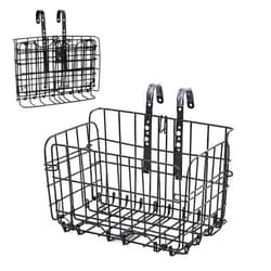 Aikolesa Bike Basket Front, Bike Folding Basket Electric Bicycle Metal Basket Handlebars with Detachable Waterproof Lining Bag, Suitable for Road Commuting Mountain Electric Bikes Most Bikes