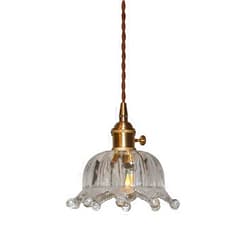 JHBHQKX Led Lights Nordic Glass Kitchen Single Head Chandelier Simple Crown Bedroom Bedside Hanging Pendent Lamp Droplight