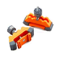 BORA Track Clamps, Securely Cut Any Angle with WTX and NGX Clamp Edge Systems, Saw Guide Accessory for Woodworking, Carpentry, DIY, Two-Pack, 542011, Black Orange