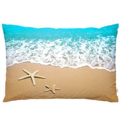 EKOBLA Throw Pillow Cover Beach Starfish Sea Animal Coastal Sandy Seaside Nautical Ocean Theme Wave Exotic Decor Lumbar Pillow Case Cushion for Sofa Couch Bed Standard Queen Size 20x30 Inch