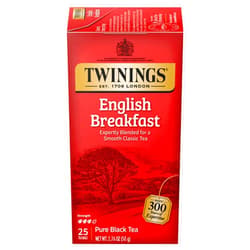 Twinings English Breakfast Black Tea Individually Wrapped Bags, 25 Count (Pack of 6), Flavourful, Robust Black Tea, Caffeinated, Enjoy Hot or Iced | Packaging May Vary