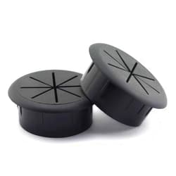 HJ Garden 2pcs 2-3/8 inch Flexible Desk Cord Grommets Wire Organizer Hole Cover for Managing and Hiding Office PC Desktop Cable(Black)