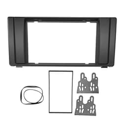Acouto Car Radio Fascia 2Din Center Control Audio DVD Fascia Trim Navigation Panel Frame Installation Dash Kit Interior Accessory Fit for 5 Series E39/X5 E53