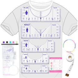 Vowlove Tshirt Ruler Guide for Vinyl Alignment T Shirt Ruler to Center Designs T-Shirt Alignment Tool for Embroidery Logo Vinyl Placement Tee Shirt Guide Ruler for Heat Press Tshirt Printing Guide Set