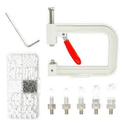 BDS-HOME Pearl Handmade Setting Machine with 5 Sizes of Round Pearl ABS Beads Rivet Studs and 900 Pcs Nailheads Spots Studs Kit for Hats Shoes Clothes Bags Skirts Beads DIY Accessories