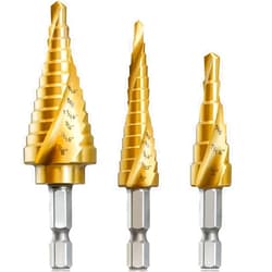 AIMLENTOOL 3PC Step Drill Bit Set, 1/4