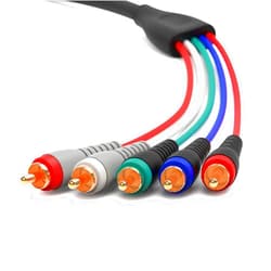 BlueRigger Component Video Cable with Audio (6FT, RCA- 5 Cable, Supports 1080i) - Compatible with DVD Players, VCR, Camcorder, Projector