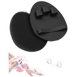 Manmihealth Soft Silicone Shower Brush, Super-Lathering and Deep-Cleaning Body & Face Scrubber, Gentle Exfoliating Bath Glove for All Skin Types(Black*2)