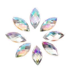 TOPINCN Horse Eye Shape Rhinestone 500Pcs Rhinestones, Flat Rhinestones, Acrylic Rhinestone, for Costumes Designers(01 white AB)