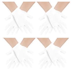 NZKNP White Kids Cotton Gloves,Costume Girls Boys kids Gloves For Halloween,(4 Pairs) Kids White Cotton Gloves For Party