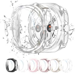 Cuteey 6+6 Pack for Samsung Galaxy Watch 7 Ultra Screen Protector Case 47mm, Hard PC Bumper Cover with Anti-Fog Tempered Glass Screen Protector for Galaxy Watch 7 Accessories Women 47mm