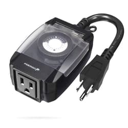 Fosmon Outdoor Light Timer Outlet Waterproof, 24 Hour Plug in Mechanical Pool Pump Timer Weatherproof, 3-Prong, Grounded, Heavy Duty, 15A 1/2HP