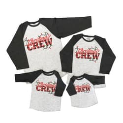 7 ate 9 Apparel Matching Family Merry Christmas Shirts - Christmas Crew Buffalo Plaid Grey Shirt