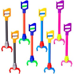 Meooeck 8 Pcs Interactive Toy Grabber, Plastic Robot Hand and Robot Claw Grab Pack Toy Robot Arm Toy Pick up Pinch Tool for Fun Early Learning and Hand Eye Coordination Play, 18 Inch