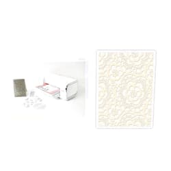 Sizzix Big Shot Switch Plus Starter Kit (White) Electric Die Cutting & Embossing Machine + Sizzix Lace Embossing Folder