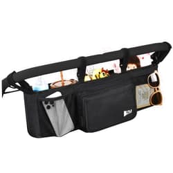 ZZM Double Stroller Organizer for Bob Duallie and Baby Jogger City Mini GT2, Double Baby Stroller Accessories with 2 Cooler Pockets, Parent Console Double Jogging Stroller Organizer(Empty Bag)
