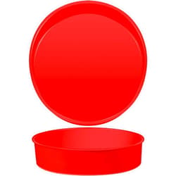 Teenyyou 2 Pcs Silicone Cake Pan Round Baking Cake Molds Non-stick Quick Release Suitable for Cheesecake Puddings Party Favors(Red,10 Inches)