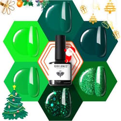 modelones Green Gel Nail Polish Set, 6 Colors Dark Green Glitter Gel Polish Set Soak Off Forest Green Avocado Sparkle Christmas LED Nail Art Gel Nail Manicure Gifts for Women Girls DIY Salon
