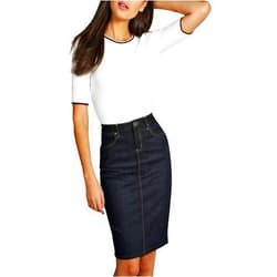 Lexi Womens Super Comfy Stretch Denim Skirt