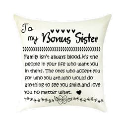 LuuWuu Sister in Law Gift Throw Pillow Cover Bonus Sister Gift Family Pillow Cover Cushion Case Best Friend Decorative for Home Living Room Friendship Pillowcase Birthday 18 x 18 Inches