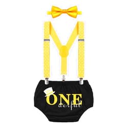 MYRISAM Mr. Onederful Cake Smash Outfit Boy First Birthday Photo Shoot Set Bloomers Suspenders Bowtie Baby Shower Costume