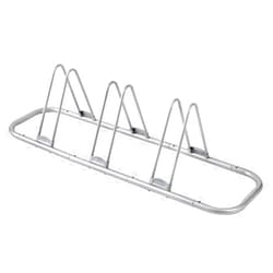 COMINGFIT 3 Bike Bicycle Floor Parking Adjustable Storage Stand, for Mountain MTB Road Bicycles Indoor Garage Storage, Silver