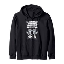 Raubtier Waschbären Zootier Geschenkidee Raccoon Predatory Zoo Animal Protection Zip Hoodie