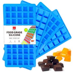 Walfos Mini Square-Terrace Silicone Chocolate Molds 50 Cavities - Walfos Non Stick Silicone Candy Molds, Silicone Molds for Chocolate, Candy, Gummy, Jelly, Ice Cubes, Food Grade & Dishwasher Safe, 4 Packs