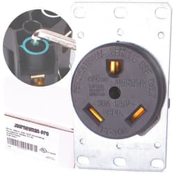 Journeyman-Pro Heavy Duty 30 AMP 110V RV Electrical Outlet with Allen Head Lug Terminals, Lifetime Guaranteed, UL Listed, NEMA TT-30R 120V, Straight Blade Wall Receptacle, Outdoor Rated (Black)