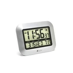 Chicago Lighthouse Atomic Digital Wall or Desk Clock, 10 x 7 Inch, Silver