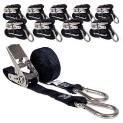 US Cargo Control Stainless Steel Ratchet Straps with Carabiner Hooks 1