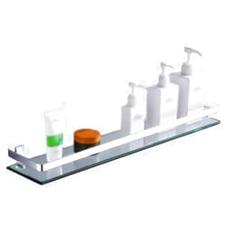 IOCCIOBB Bathroom Glass Shelf Rectangular Bathroom Shelves Wall Glass Shelf Aluminum Extra Thick Tempered Glass 1 Tier Basket Wall Mounted (Size : 35 * 12 * 5cm)