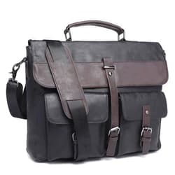 Seyfocnia Leather Messenger Bag for Men,Vintage Mens Laptop Bag Water Resistant Business Travel Briefcase Satchel Work Computer Bag