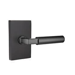 EMTEK Concealed Fastener Modern Rectangular Rosette Passage Set with Matching Finish Hercules Lever - Choice of 7 Finishes - C5112HECUS19 - Flat Black (US19)