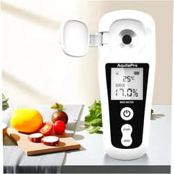 AquilaPro Digital Brix Refractometer with LCD, for Fruit Juice and Coffee, with Auto Temperature Compensation, 0-55% Range, ±0.2% Accuracy, Rechargeable Brix Meter for Liquid Sugar Content