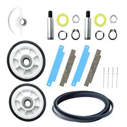 KitFit 12001541 303373K Dryer Drum Support Roller Kit Dryer Repair Kit, 306508 Drum Bearing Kit, WP6-3700340 Dryer Idler Pulley & WP33002535 Drum Belt, Replacement for Maytag Crosley Dryer Replace Parts