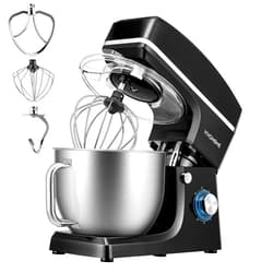 VIVOHOME 7.5 Quart Stand Mixer, 660W 6-Speed Tilt-Head Kitchen Electric Food Mixer with Beater, Dough Hook, Wire Whip, and Egg Separator, Black