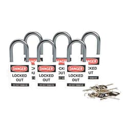 Brady 118966 White, Brady Compact Safety Lock - Keyed Alike (6 Locks)