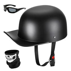 Yesmotor Baseball Motorcycle Helmet Half Cap for Bike Cruiser Chopper Moped Scooter- Dot Approved