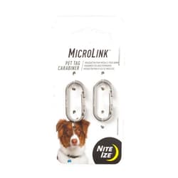 Nite Ize MicroLink Pet Tag Carabiner, Stainless Steel Cat and Dog Tag Clip, 2 Count (Pack of 1)