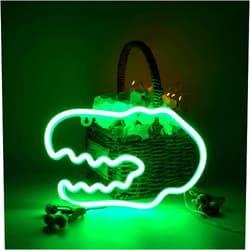 LoveNite Dinosaur Neon Sign Night Light, LoveNite USB & Battery Operated Glowing Neon Decorative Green Color LED Light Wall Decor for Room Party Bar Decorations (DinosaurC)
