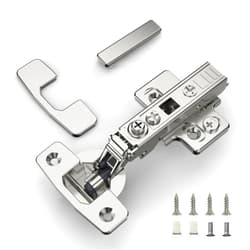 Furniware 2 Pack Cabinet Hinges, 4D Adjustment Frameless Full Overlay Soft Close Hinges, Premium Soft Close Hinges for Kitchen Cabinets Hinges Easy Installation