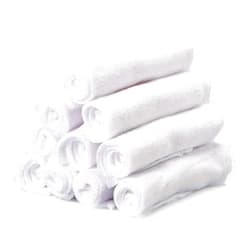 Spasilk Washcloth Wipes Set for Newborn Boys and Girls, Soft Terry Washcloth Set, Pack of 10, White, (010-WTE)