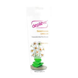 Depileve Soothing Cream - Post Wax Lotion - Enriched with Aloe Vera, Chamomile and Zinc Oxide - for All Skin Types - Skin Calming Aftercare - Makeup-Like Coverage Cream - 7 oz.