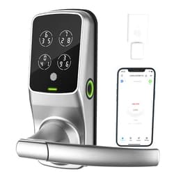 Lockly Secure Pro Wi-Fi Smart Door Lock, Keyless Entry with PIN Genie® Digital Keypad, 3D Biometric Fingerprint Sensor Front Door Lock with Handle, Voice Control & Auto Lock - Latch Edition