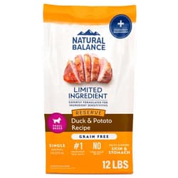 Natural Balance Limited Ingredient Small-Breed Adult Grain-Free Dry Dog Food, Reserve Duck & Potato Recipe, 12 Pound (Pack of 1)