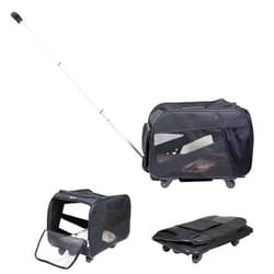 Dbest products Pet Smart Cart, Large, Black, Rolling Carrier with wheels soft sided collapsible Folding Travel Bag, Dog Cat Airline Approved Tote Luggage backpack