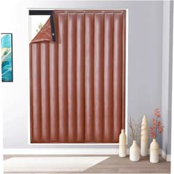 JJPSQ HORV Thermal Insulted Door Curtains Blackout Temporary Blinds Sound Proof PU Curtain Shade Heavy Duty Cold Protection Door Screen for Bedroom Room Darkening Grommet Window Treatment Curtains