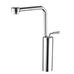 Hiendure Vessel Sink Faucet Tall Bathroom Faucet Chrome - Solid Brass Bathroom Vanity Sink Faucet One Hole with Water Supply Hoses